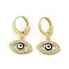 Horse Eye Real 18K Gold Plated Brass Dangle Leverback Earrings EJEW-Q797-23G-02-1