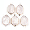Natural Rose Quartz Links Connectors G-T131-48G-06-1