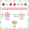 140Pcs 7 Colors Alloy Enamel Buttons FIND-GF0008-29-2
