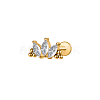 F136 Titanium Clear Cubic Zirconia Labrets AJEW-D302-01G-1