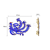 Chinese Style Alloy Enamel Chandelier Components Links X-ENAM-E329-05B-G-5