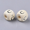 Printed Natural Wood Beads WOOD-T026-001C-2