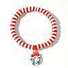Elegant Christmas Handmade Polymer Clay Heishi Beaded Stretch Bracelets MV9996-17-1