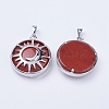 Natural Red Jasper Pendants G-K234-B14-2