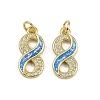 Brass Micro Pave Cubic Zirconia Enamel Pendants KK-L249-01G-1