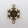 Christmas Ornaments Alloy Snowflake Connector Cabochon Bezel Settings TIBE-M016-07AB-NF-1