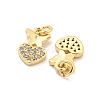Brass Micro Pave Clear Cubic Zirconia Charms KK-Z044-22G-2