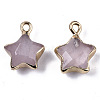 Natural Rose Quartz Pendants X-G-N326-36E-2