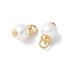 Brass with Natural Pearl Pendants KK-F892-35G-2