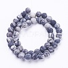 Natural Black Silk Stone/Netstone Beads Strands X-G-F520-57-6mm-2