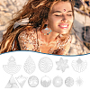 48Pcs 12 Styles 201/304 Stainless Steel Filigree Pendants STAS-UN0064-14-5