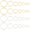 BENECREAT 28Pcs 14 Style Brass Linking Rings KK-BC0009-47-1