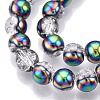 Electroplated Crackle Glass Beads Strands EGLA-N014-6mm-06-3