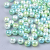 Rainbow ABS Plastic Imitation Pearl Beads X1-OACR-Q174-6mm-03-2