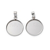 304 Stainless Steel Pendant Cabochon Settings STAS-L282-010P-07-1