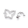 925 Sterling Silver Micro Pave Clear Cubic Zirconia Fold Over Clasps STER-T008-06P-2