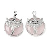 Natural Rose Quartz Flat Round Pendants G-G279-01P-10-1