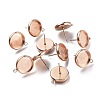 Ion Plating(IP) 304 Stainless Steel Stud Earring Settings STAS-I161-01E-RG-1