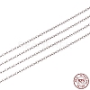 Anti-Tarnish Rhodium Plated 925 Sterling Silver Cable Chain STER-WH0011-04P-2