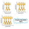 3Pcs 3 Styles 304 Stainless Steel Slide Lock Clasps FIND-UN00012-3