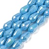 Opaque Solid Color Electroplate Glass Beads Strands EGLA-N013-P8mm-B10-1