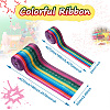2Rolls 2 Styles Stripe Pattern Printed Polyester Grosgrain Ribbon OCOR-TA0001-37I-3