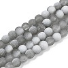 Frosted Crackle Glass Beads Strands GLAA-U001-8mm-M06-1