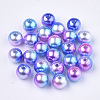 Rainbow ABS Plastic Imitation Pearl Beads OACR-Q174-5mm-06-1