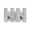 Alloy Initial Slide Charms with Grade A Rhinestones ALRI-R032-N-FF-1
