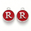 Platinum Plated Alloy Enamel Charms ENAM-S118-03R-P-1