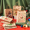 8Pcs 8 Styles Christmas Theme Printed Kraft Paper Bags with Handles ABAG-TA0001-59-5