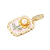 Brass Enamel Pendants KK-F886-01G-08-2