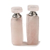 Natural Rose Quartz Dropper Perfume Bottle with Stainless Steel Color Tone 304 Stainless Steel Findings DJEW-H010-01P-02-1