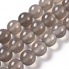 Natural Gray Agate Bead Strands X-G-R193-12-8mm-1