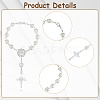 5Pcs Alloy & Glass & Imitation Pearl Charm Bracelets BJEW-DC0001-29-4