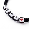 Valentine's Day Adjustable Nylon Thread Braided Bead Bracelets Sets BJEW-JB06238-5