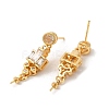 Brass Micro Pave Cubic Zirconia Stud Earring Findings KK-M270-29G-2