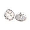 Flat Round 304 Stainless Steel Stud Earrings for Women EJEW-L272-014P-2