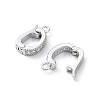 Rack Plating Brass Micro Pave Clear Cubic Zirconia Fold Over Clasps KK-A183-07P-2