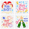 4Pcs 4 Styles PET Hollow Out Drawing Painting Stencils DIY-WH0394-0153-1