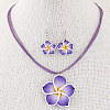 Flower Polymer Clay Dangle Earrings & Pendant Necklaces Sets for Women FS-WG4A5F2-03-1