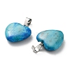 Dyed Heart Natural Gemstone Pendants G-Q438-05-5