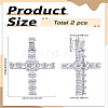 2Pcs Latin Cross Brass Micro Pave Cubic Zirconia Pendants ZIRC-LP0001-14-2