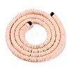 Flat Round Handmade Polymer Clay Bead Spacers CLAY-R067-4.0mm-13-4
