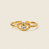 Adjustable 304 Stainless Steel with Cubic Zirconia Cuff Open Rings for Women LS-DT5559-4
