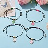 Alloy Enamel Clover Charm Bracelet BJEW-JB09962-2