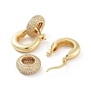 Rings Brass with Cubic Zirconia Dangle Hopp Earrings EJEW-Q811-34G-2