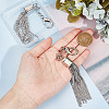 Unicraftale 2Pcs Alloy Keychain Tassel Chain Pendant Decoration HJEW-UN0001-23-4