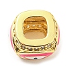 Rack Plating Brass Micro Pave Cubic Zirconia Evil Eye European Beads with Enamel KK-M247-34G-02-2
