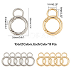 20Pcs 2 Colors Alloy Spring Gate Ring KEYC-NB0001-16-5